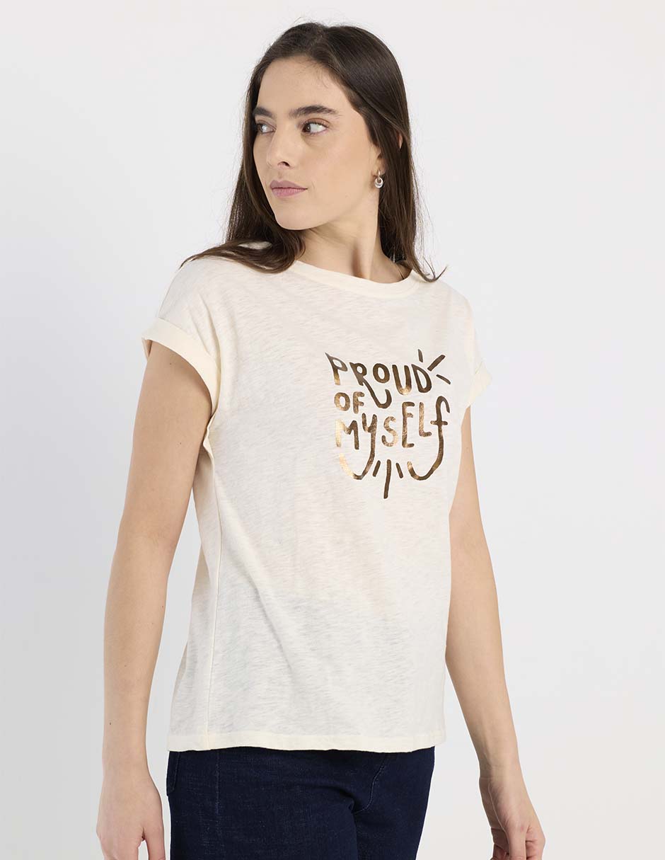 Playera manga corta Week By Weekend cuello redondo para mujer