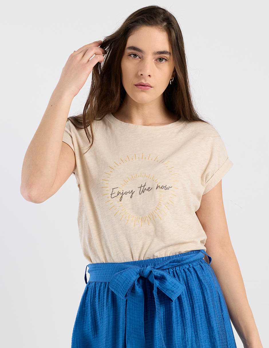Playera manga corta Week By Weekend cuello redondo para mujer 1