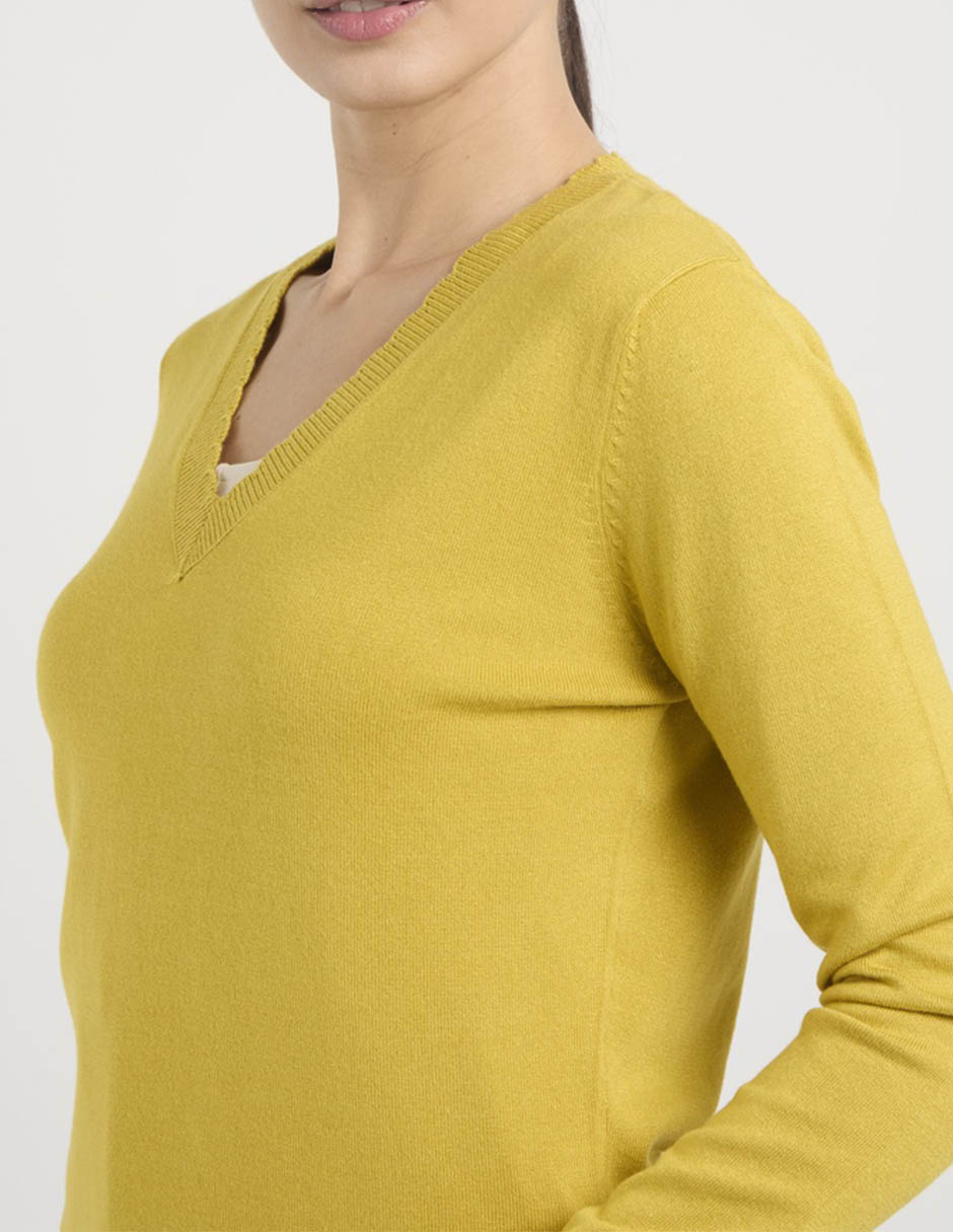 Suéter cuello V para mujer 5