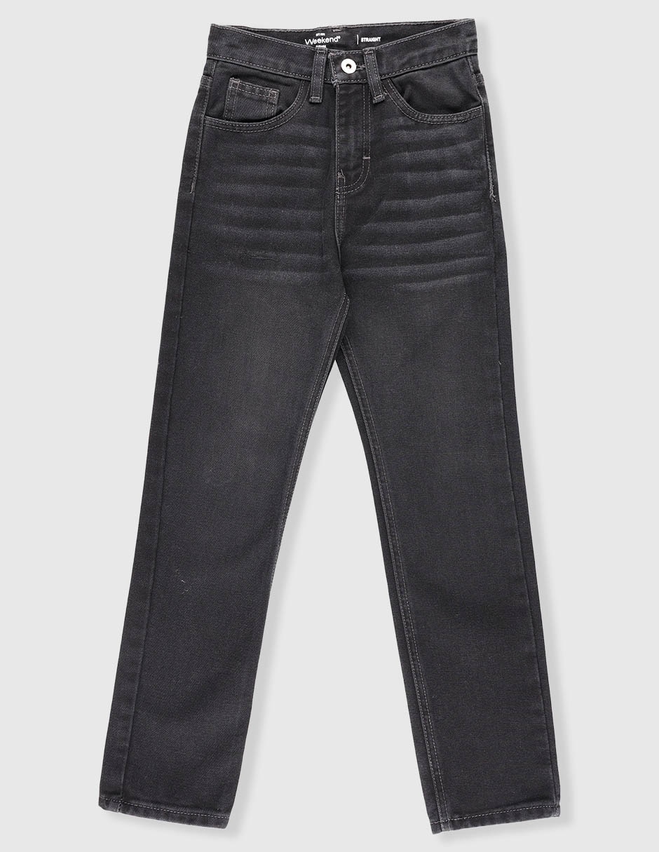 Jeans straight Weekend lavado obscuro para niño