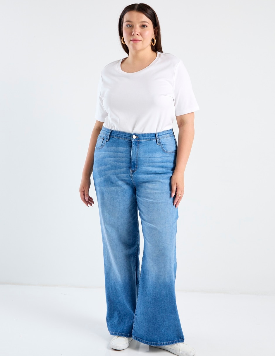 Jeans acampanado contempo plus para mujer