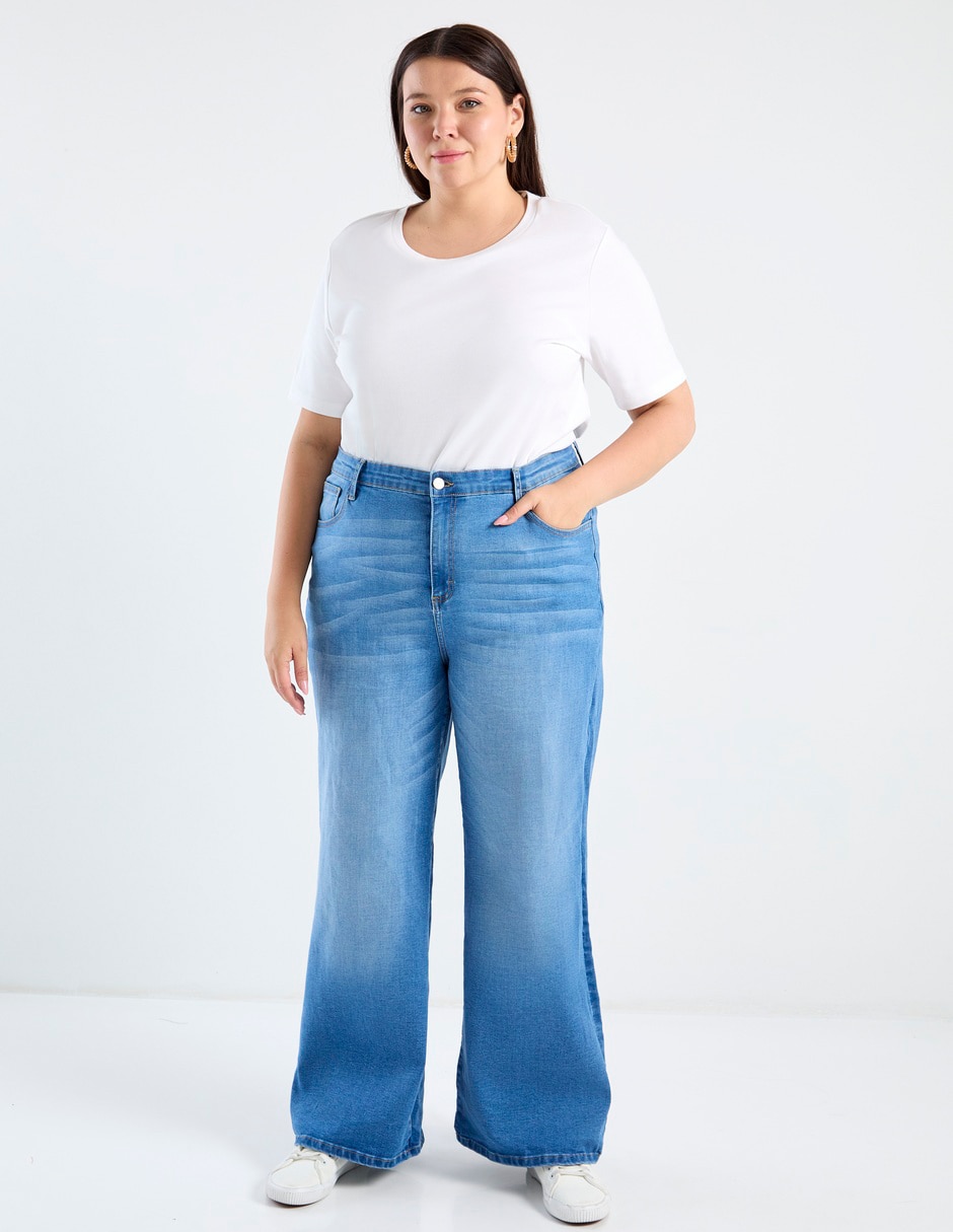 Jeans acampanado contempo plus para mujer