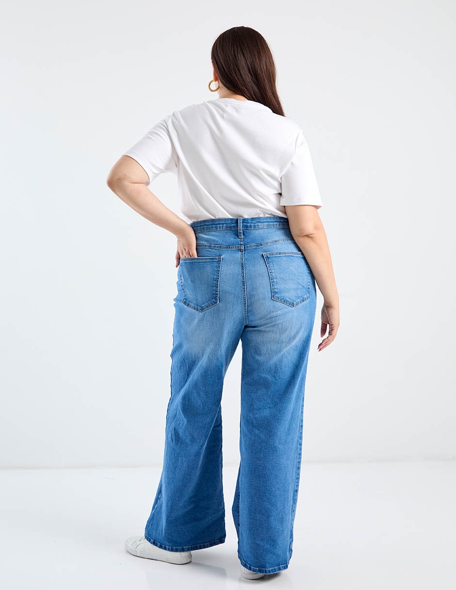Jeans acampanado contempo plus para mujer