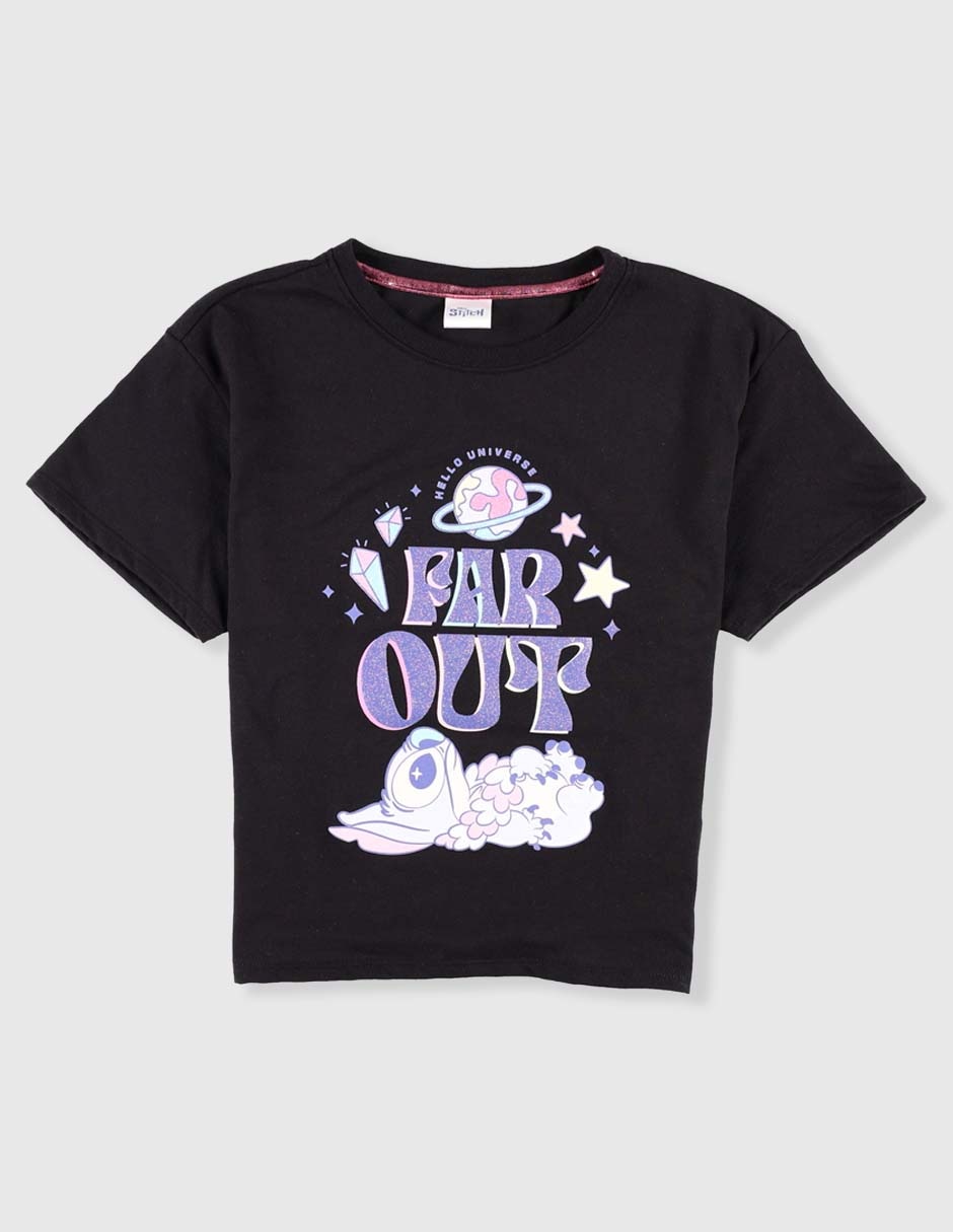 Playera Stitch manga corta para niña Playera Stitch manga corta para niña
