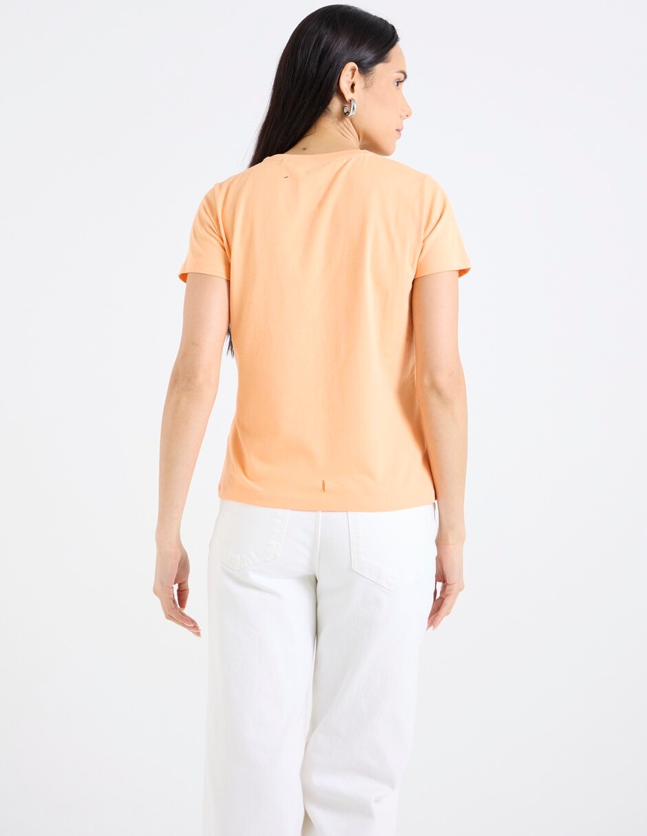 Playera manga corta cuello redondo para mujer 2
