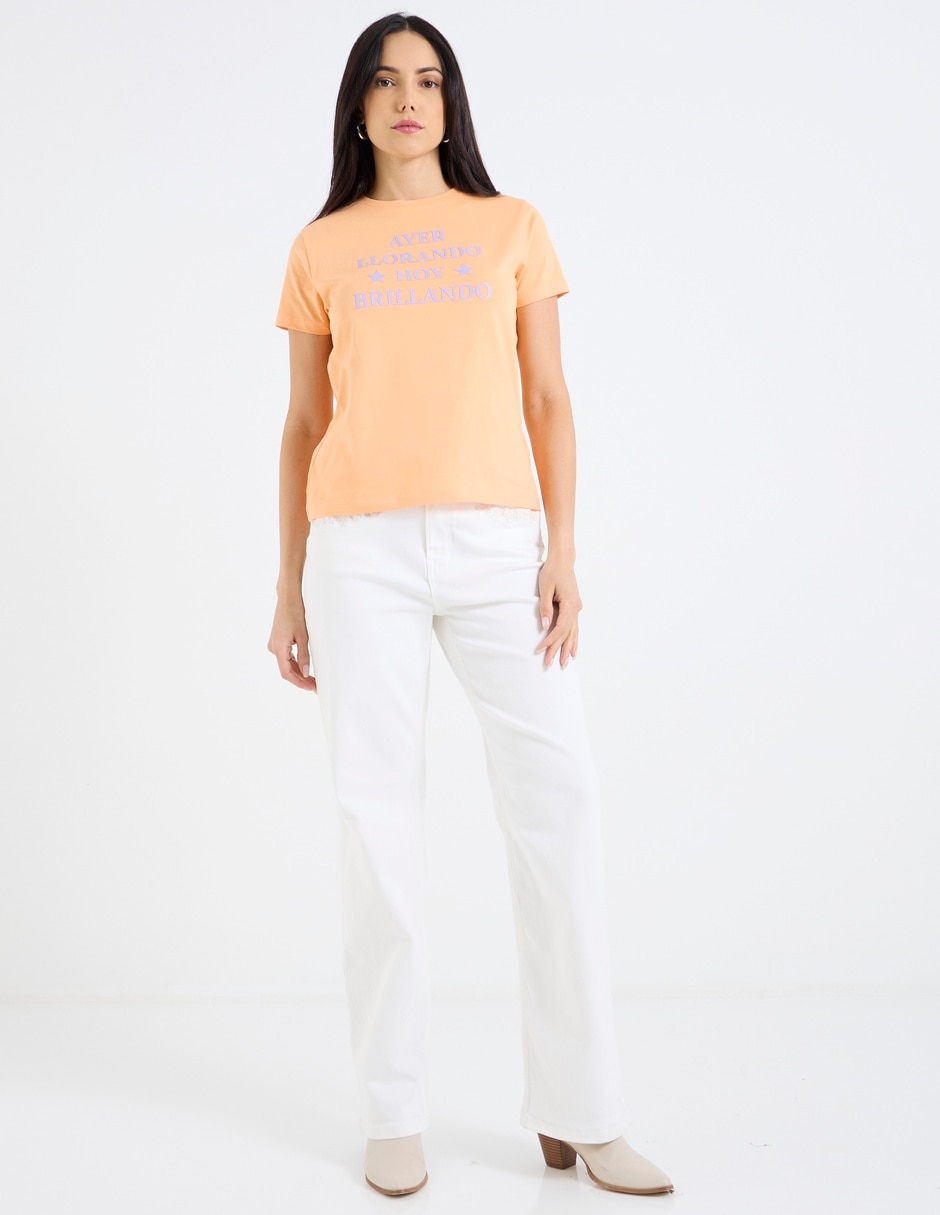 Playera manga corta cuello redondo para mujer 3