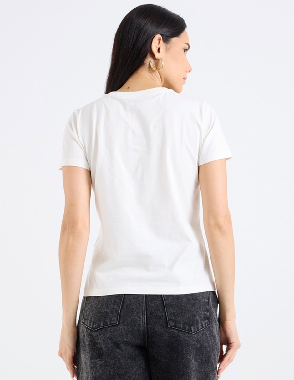 Playera manga corta Metropolis cuello redondo para mujer