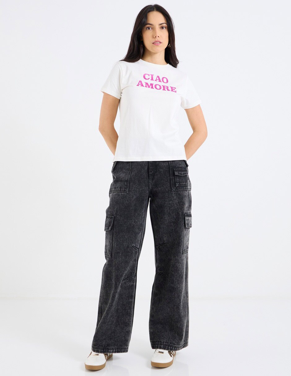 Playera manga corta Metropolis cuello redondo para mujer