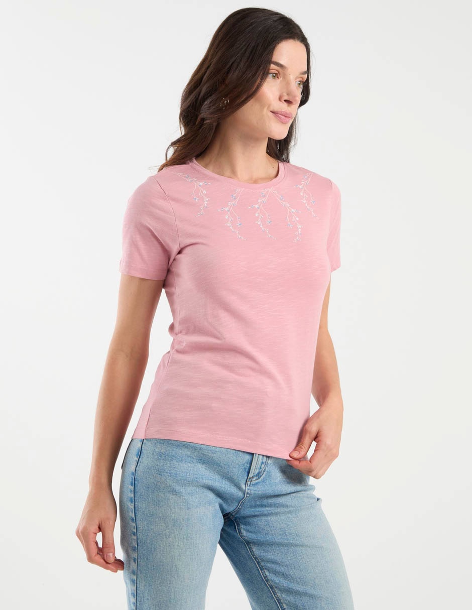 Playera manga corta Week By Weekend cuello redondo para mujer