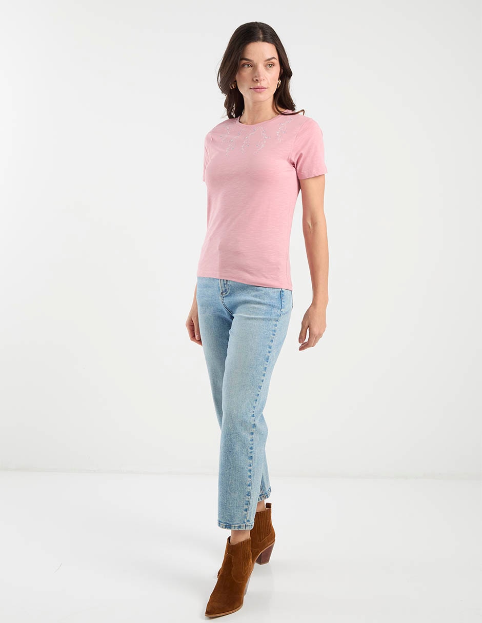 Playera manga corta Week By Weekend cuello redondo para mujer