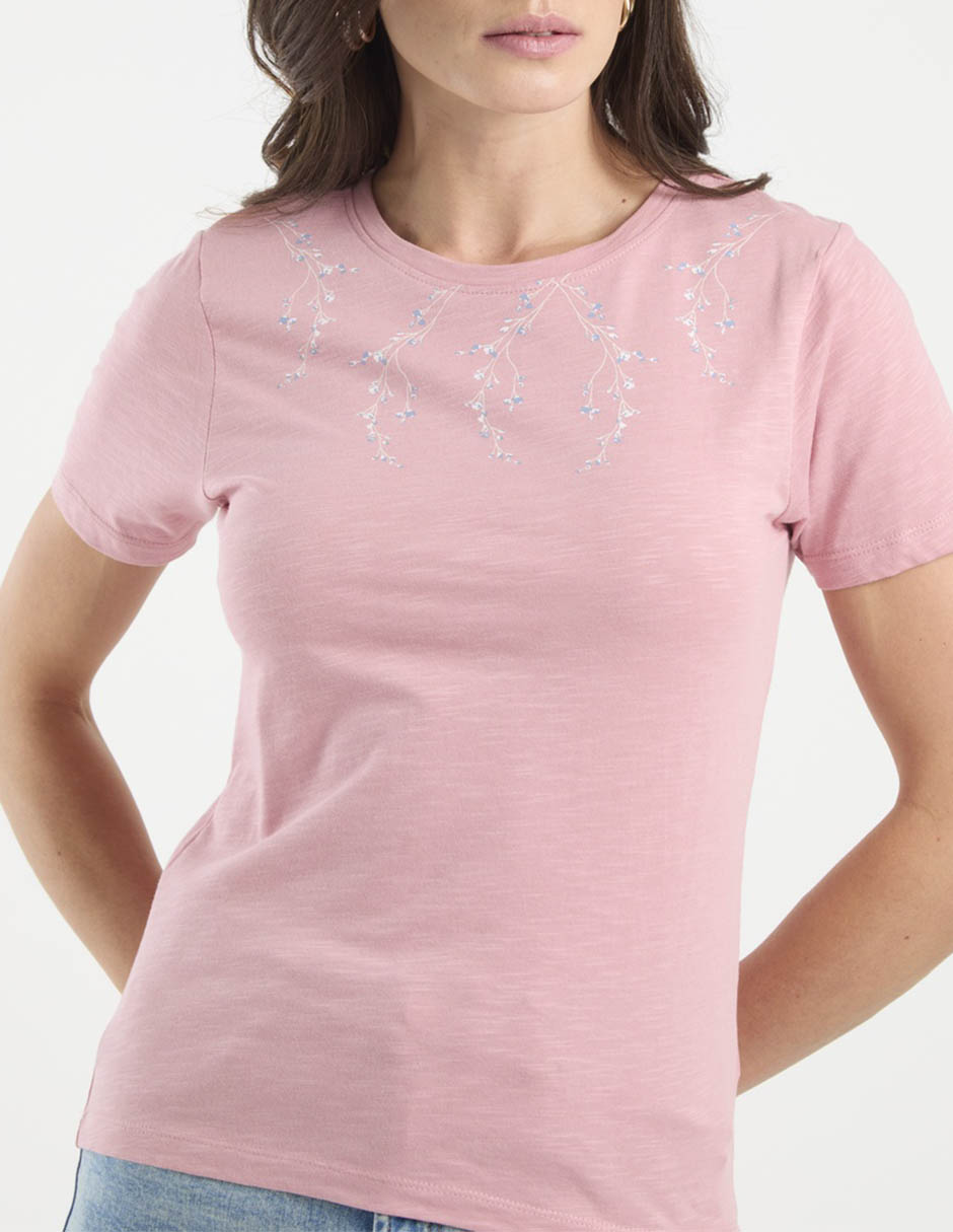 Playera manga corta Week By Weekend cuello redondo para mujer