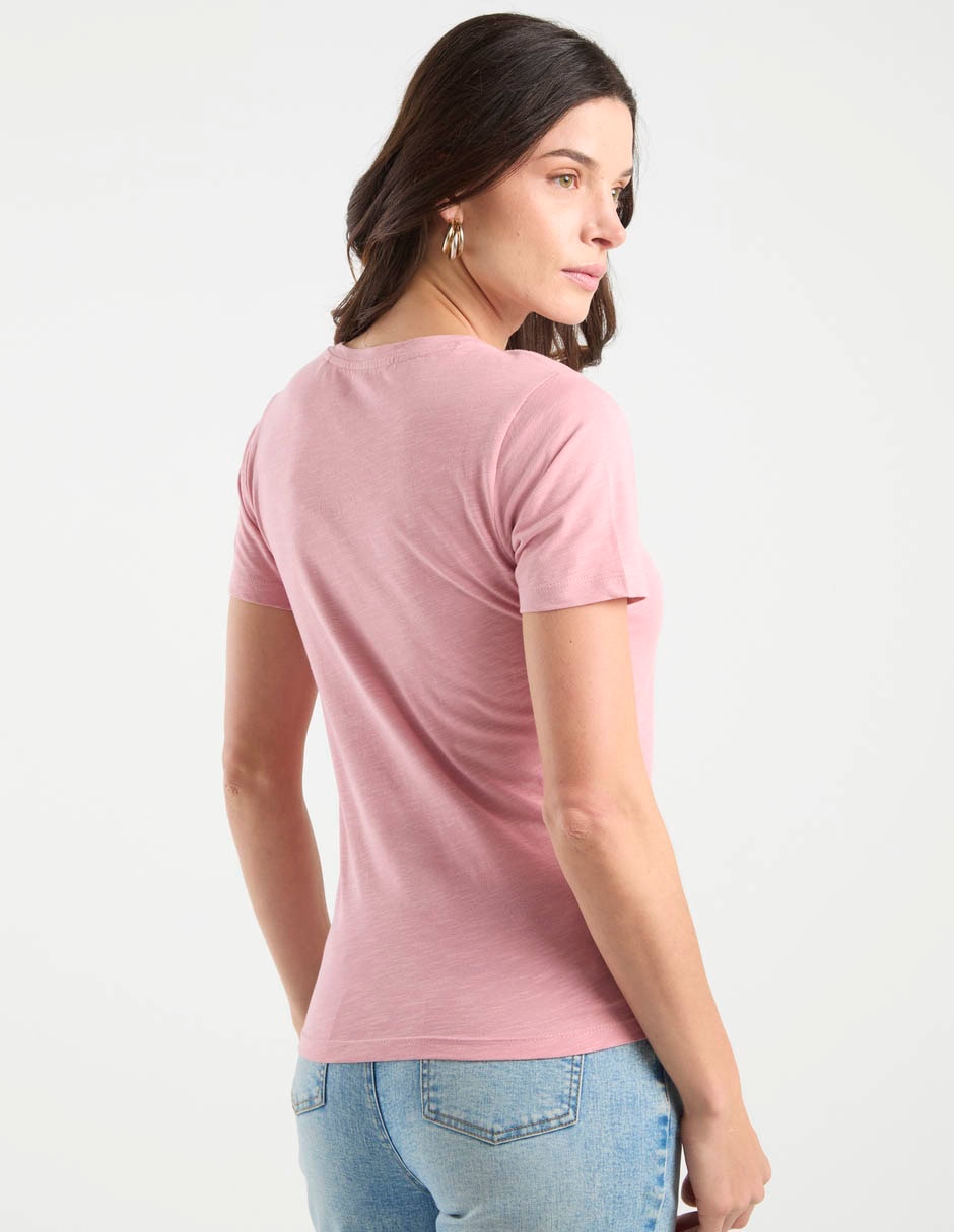 Playera manga corta Week By Weekend cuello redondo para mujer