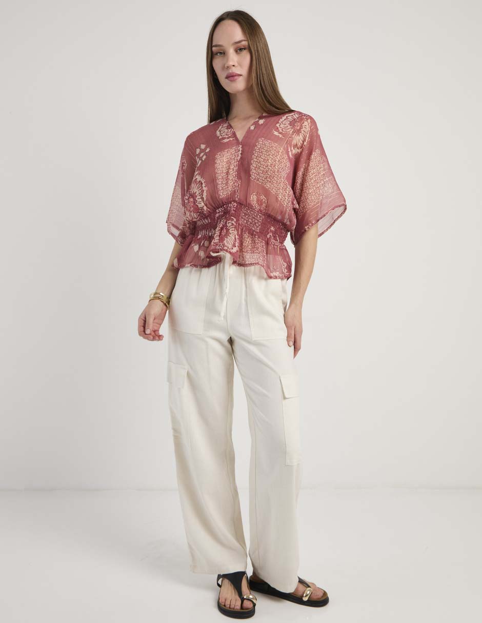 Blusa Week By Weekend manga al codo para mujer