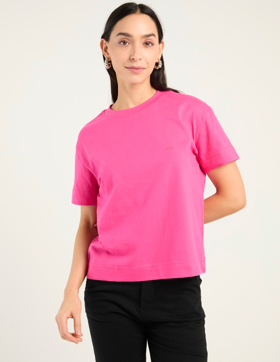 Playera manga corta cuello redondo para mujer 1