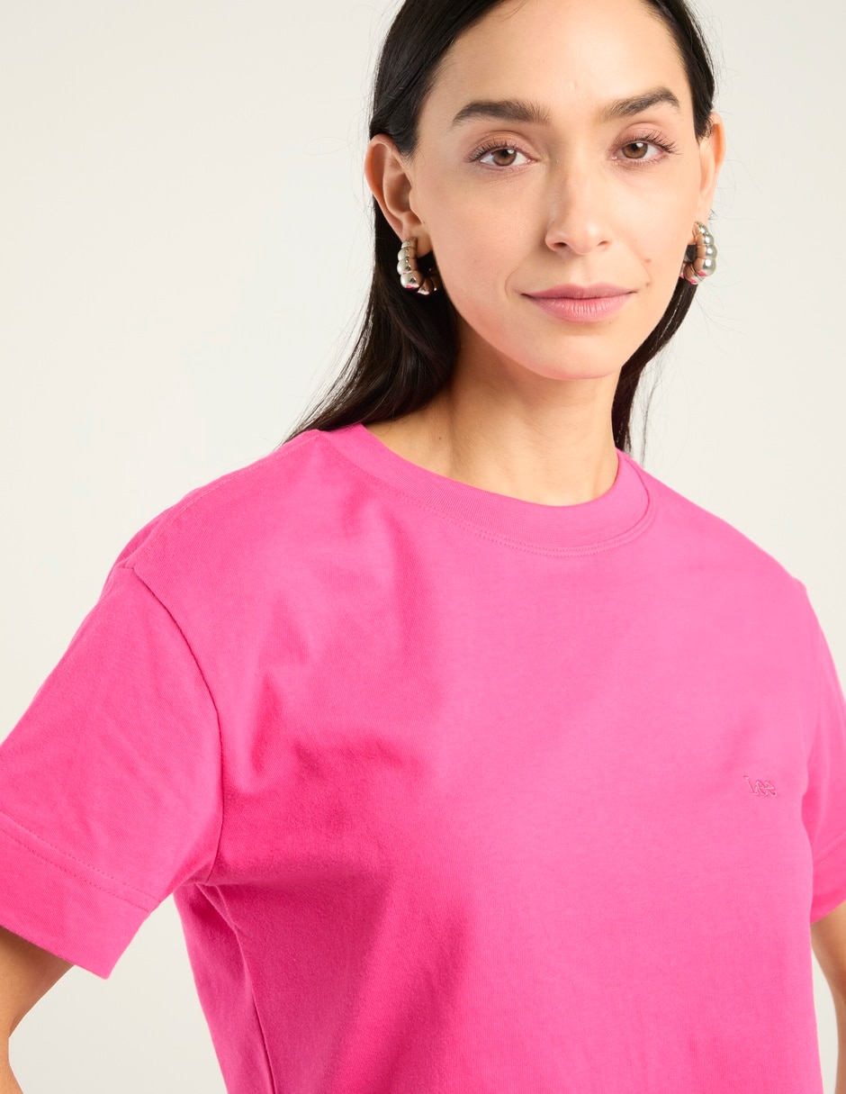 Playera manga corta cuello redondo para mujer 4
