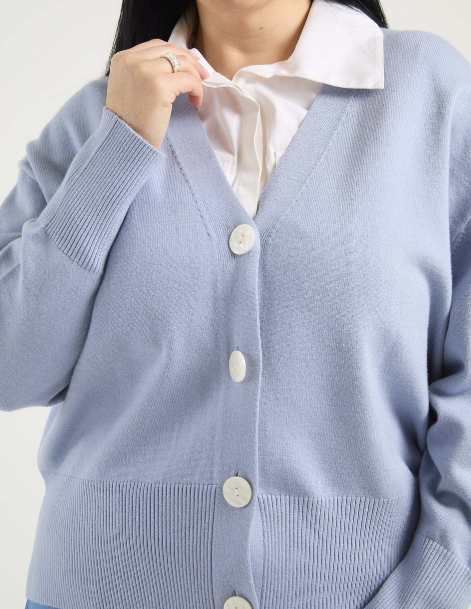 Suéter cuello V para mujer 2