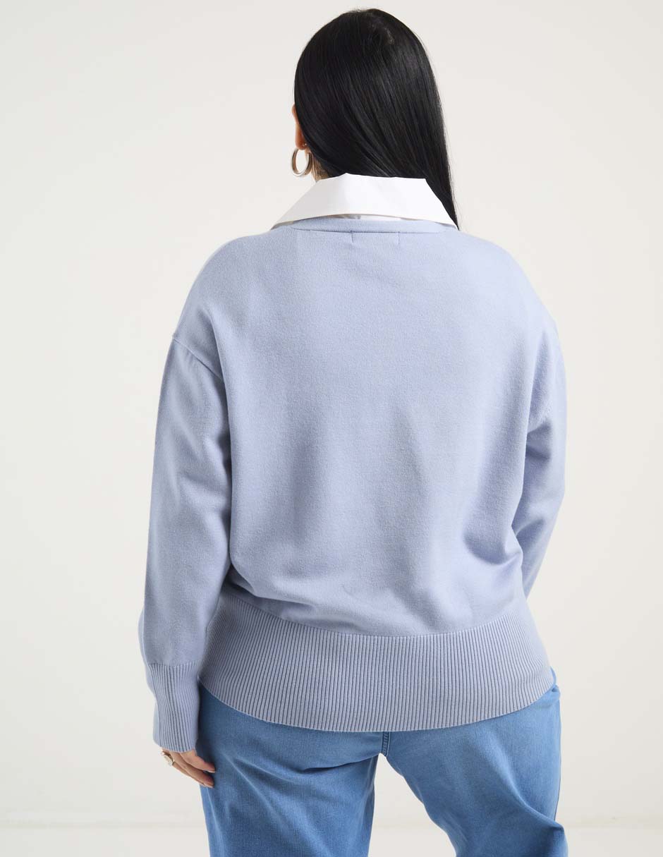 Suéter cuello V para mujer 6