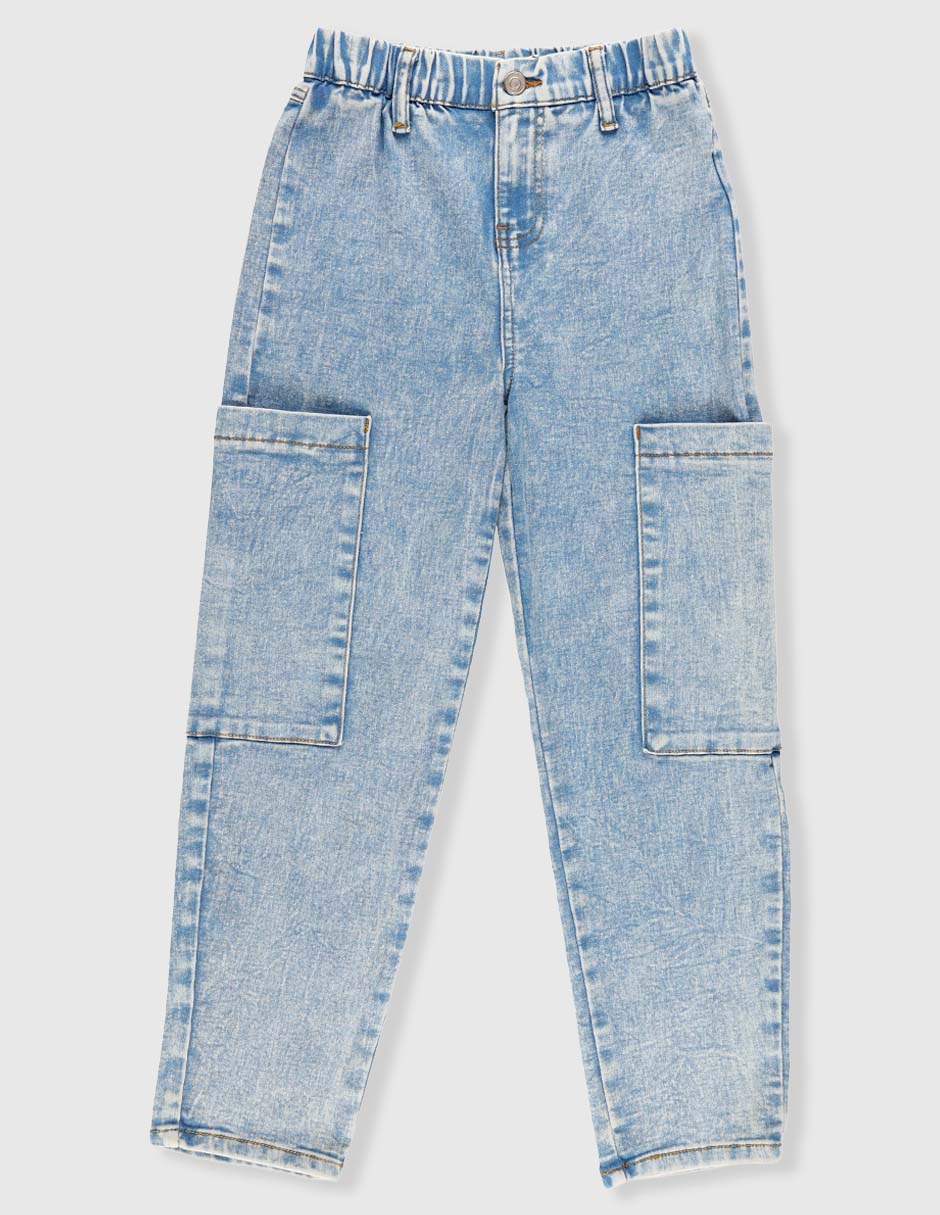 Jeans baggy lavado bitono para niña Jeans baggy lavado bitono para niña