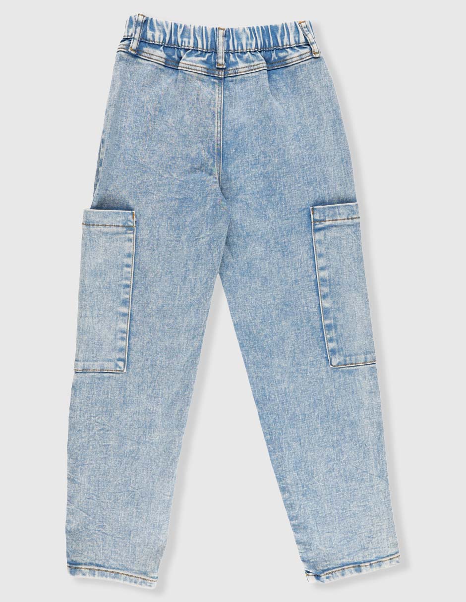 Jeans cargo baggy Weekend lavado bitono para niña 5