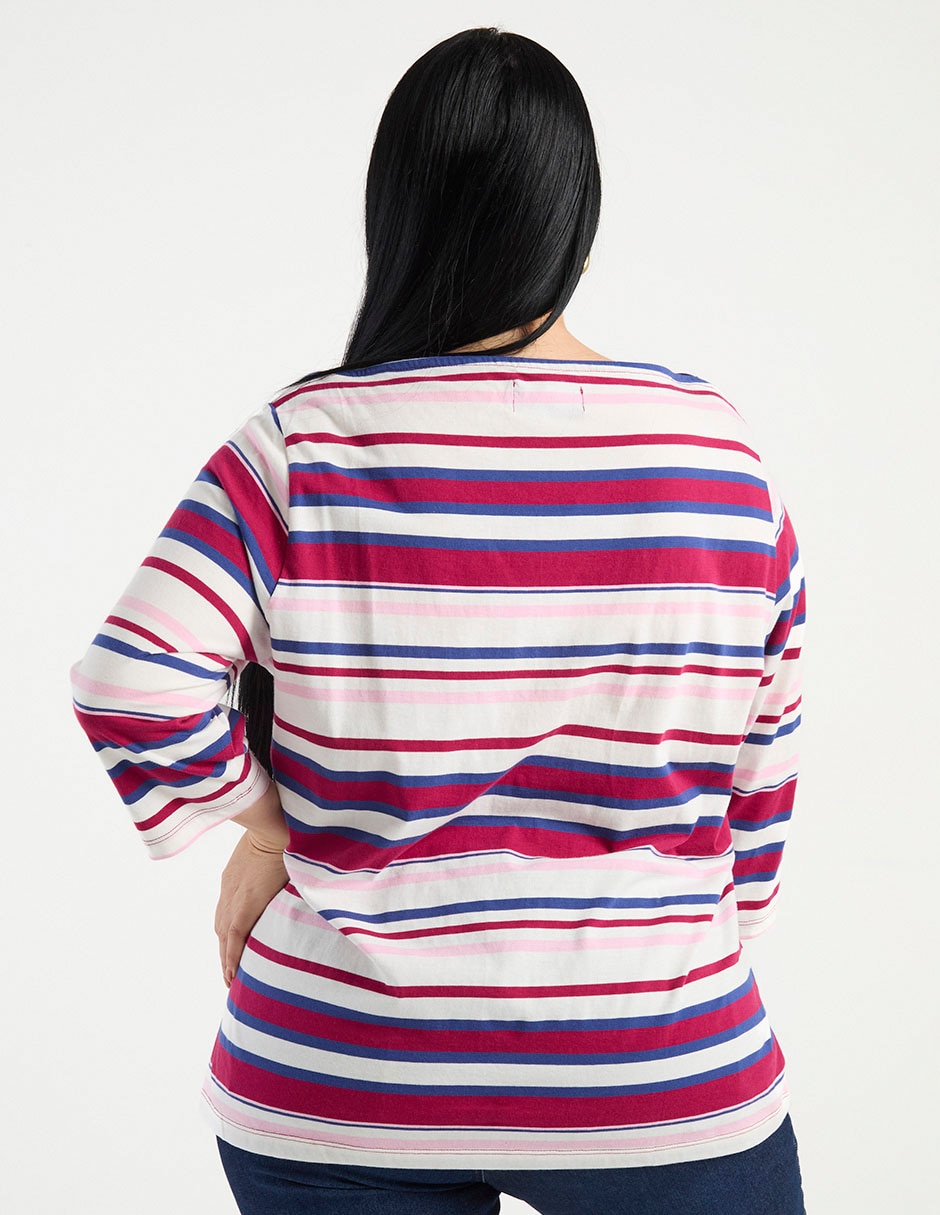 Playera manga 3/4 Weekend Plus cuello redondo para mujer
