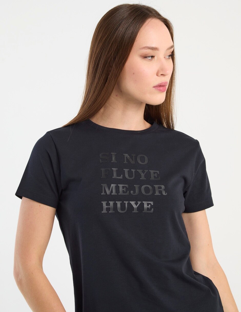 Playera manga corta Metropolis cuello redondo para mujer