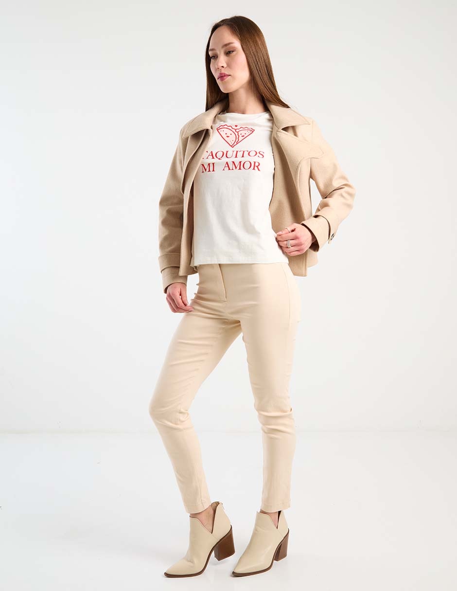 Playera manga corta Metropolis cuello redondo para mujer