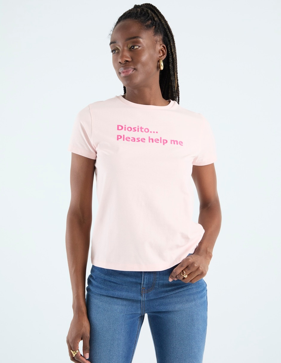 Playera manga corta cuello redondo para mujer Playera manga corta cuello redondo para mujer