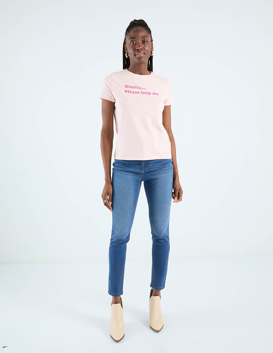 Playera manga corta cuello redondo para mujer 3