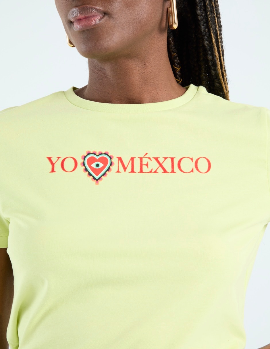 Playera manga corta cuello redondo para mujer 4