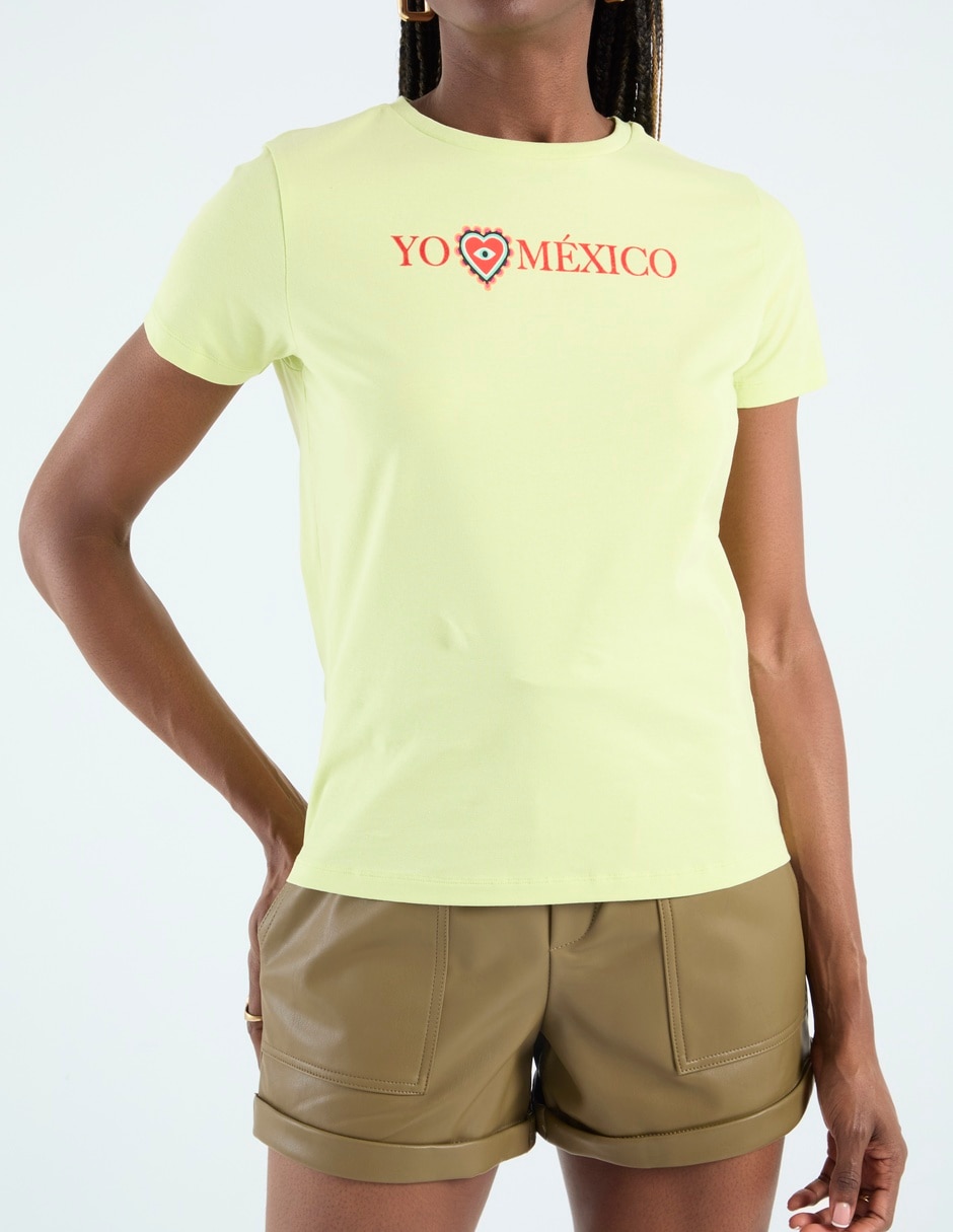 Playera manga corta cuello redondo para mujer 5