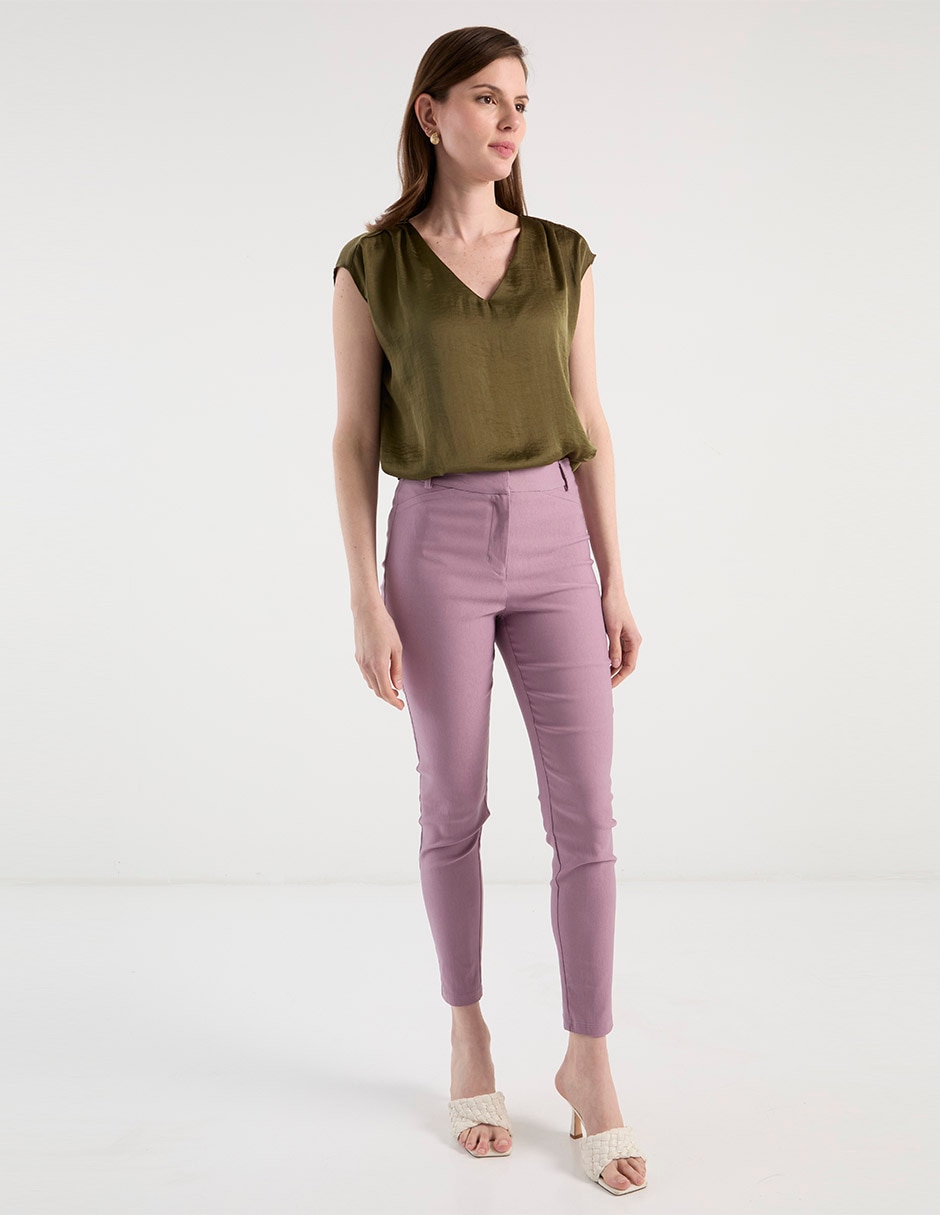 Pantalón capri Metropolis skinny para mujer