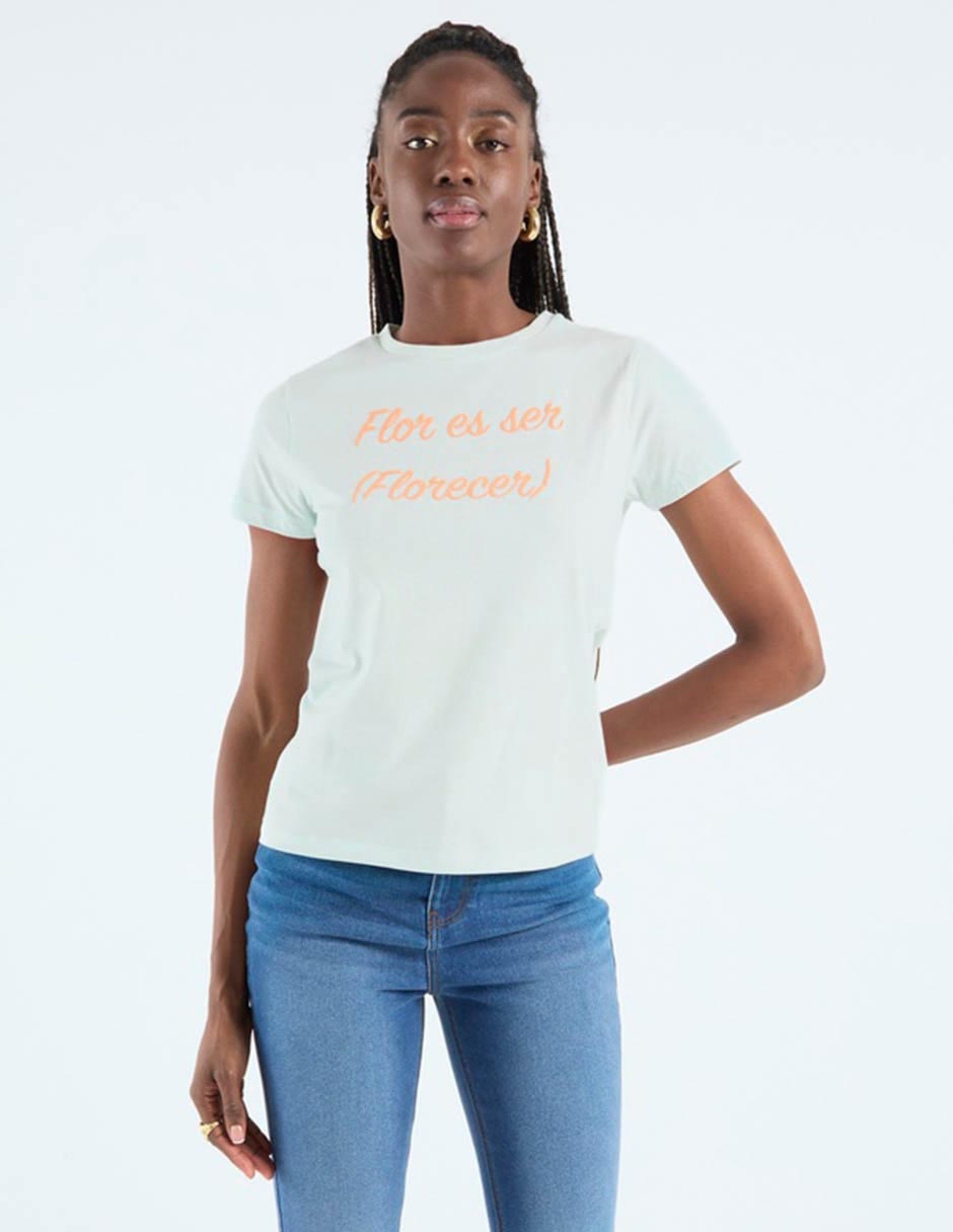 Playera manga corta cuello redondo para mujer Playera manga corta cuello redondo para mujer