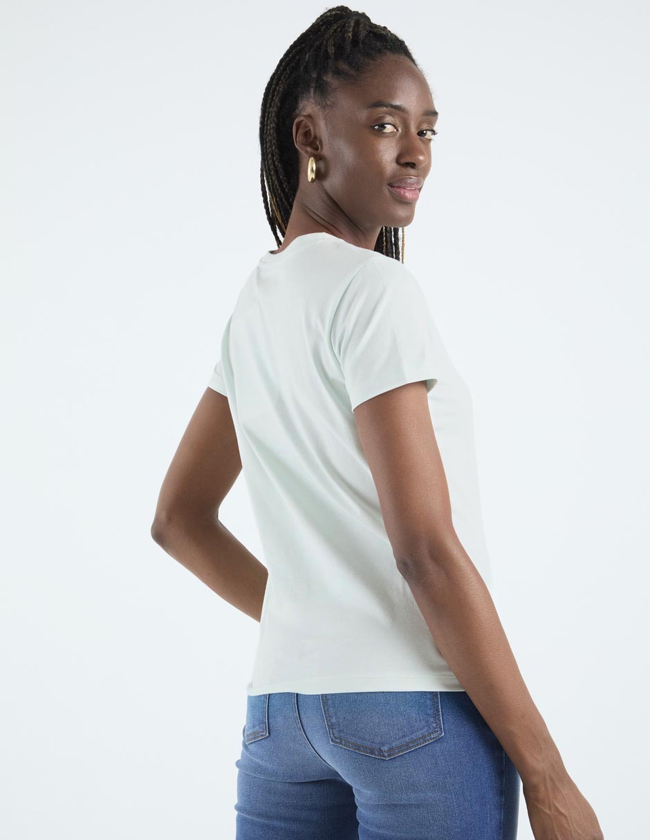 Playera manga corta Metropolis cuello redondo para mujer