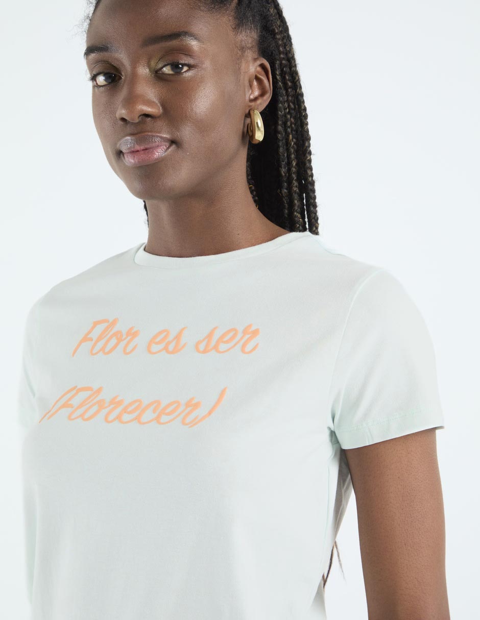 Playera manga corta Metropolis cuello redondo para mujer