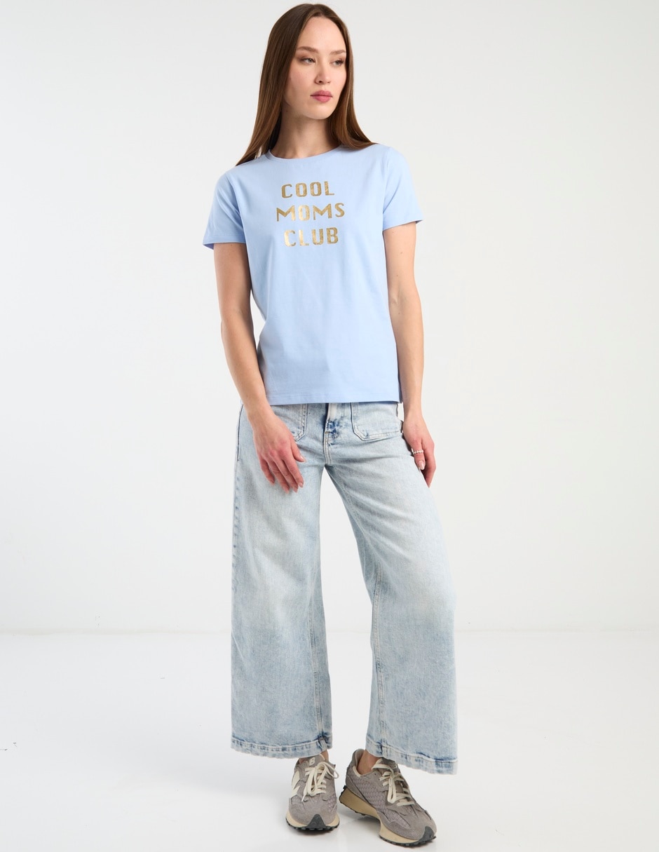 Playera manga corta Metropolis cuello redondo para mujer