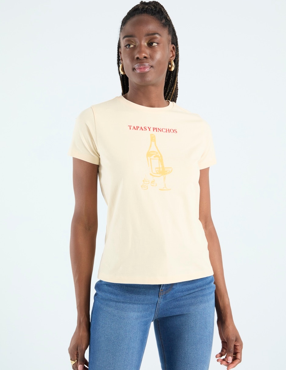Playera manga corta cuello redondo para mujer Playera manga corta cuello redondo para mujer