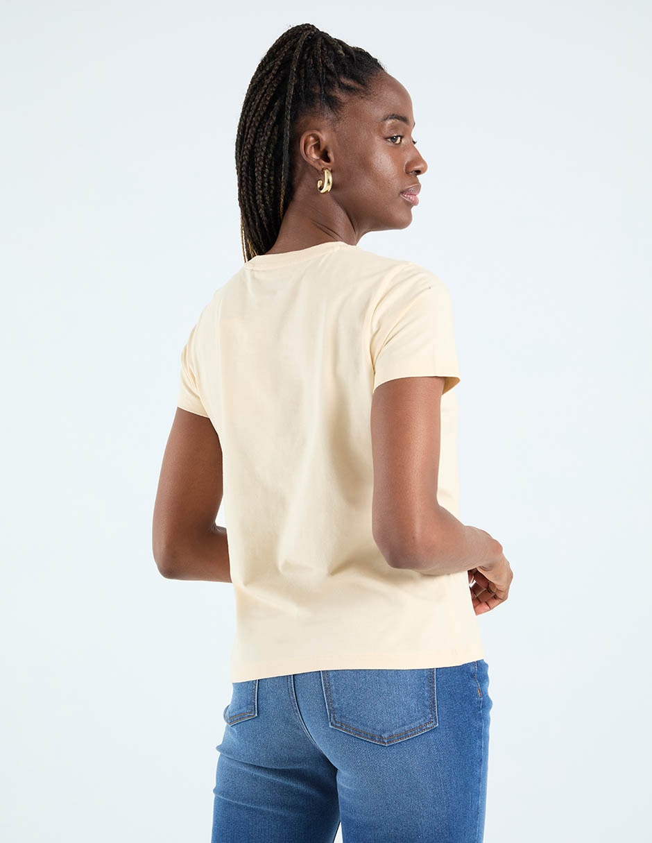 Playera manga corta Metropolis cuello redondo para mujer