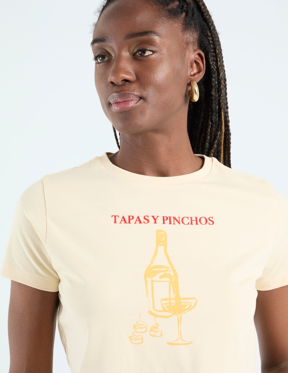Playera manga corta Metropolis cuello redondo para mujer