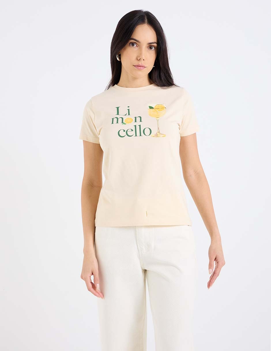 Playera manga corta cuello redondo para mujer Playera manga corta cuello redondo para mujer