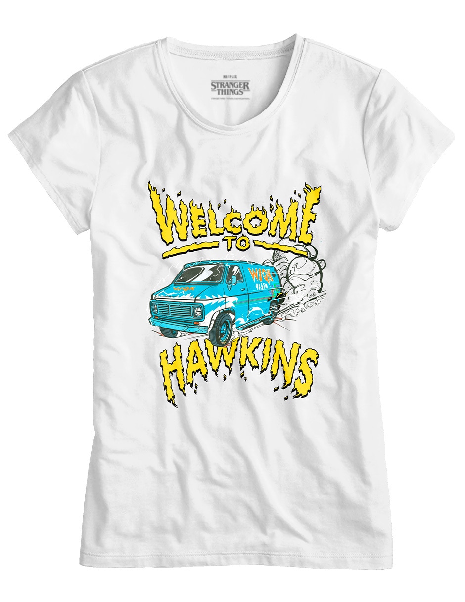 Playera Stranger Things manga corta para niña