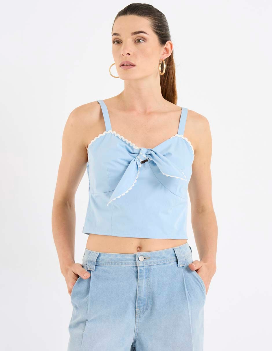 Top escote corazón tirante ajustable Top escote corazón tirante ajustable