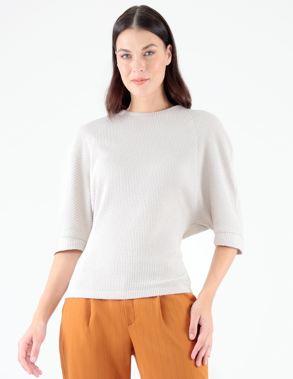 Blusa Pierre Cardin manga al codo para mujer