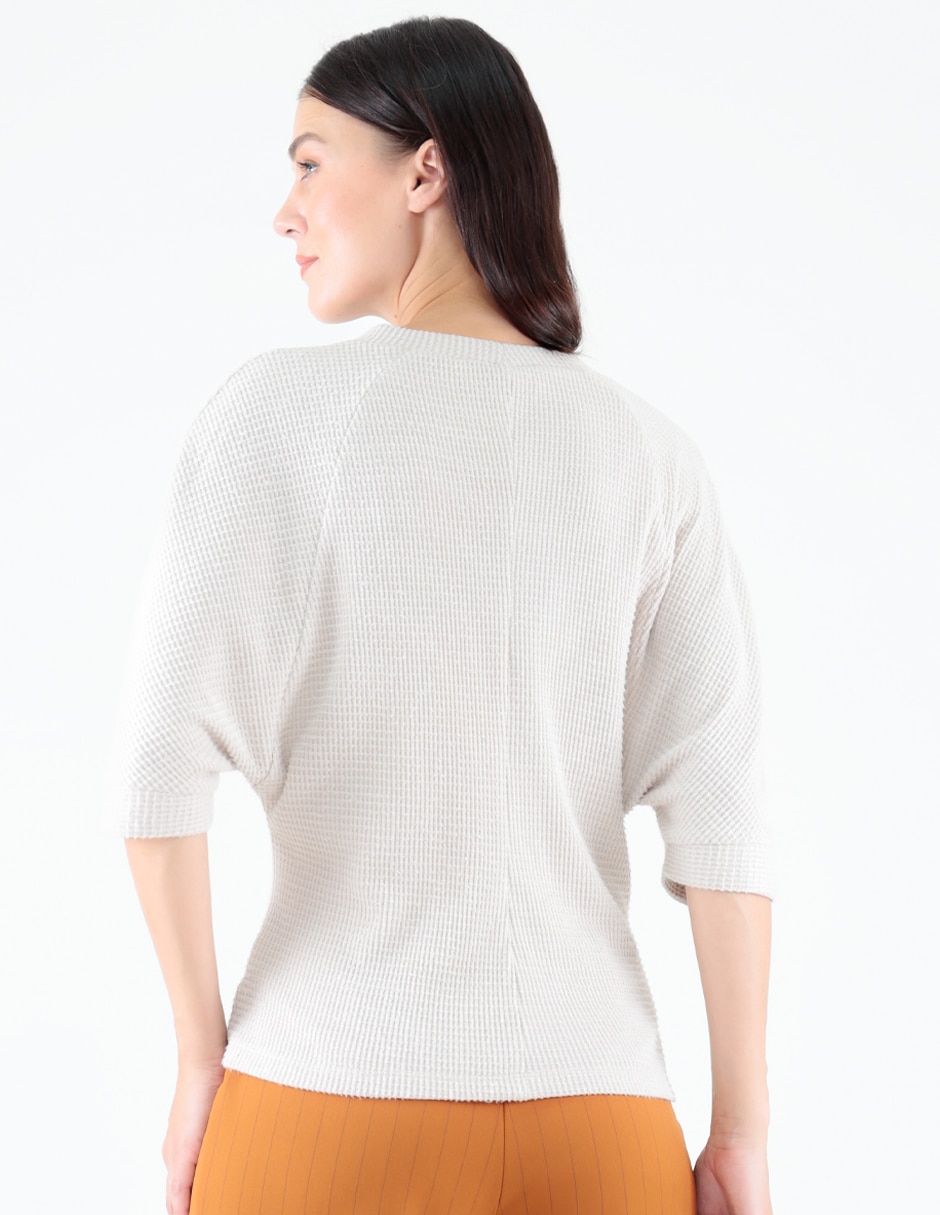 Blusa Pierre Cardin manga al codo para mujer