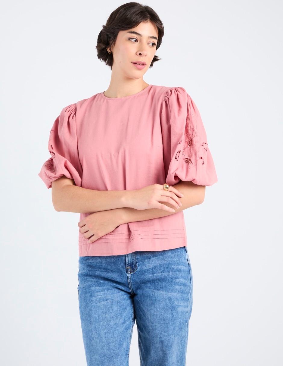 Blusa manga corta para mujer