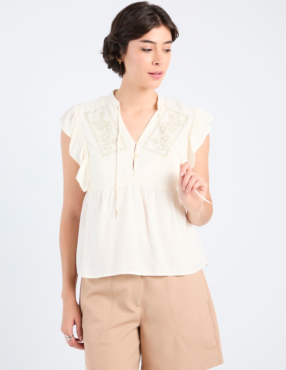Blusa manga corta para mujer 5