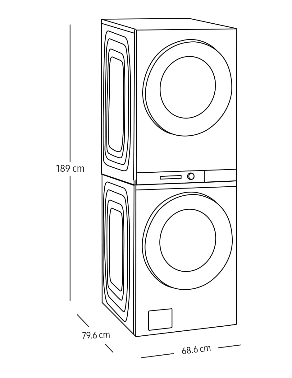 Centro de lavado Samsung gas/eléctrico 24 kg WH22DBH570GWAX