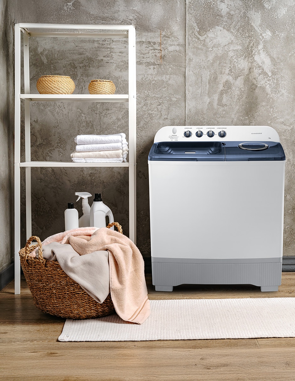 Lavadora Samsung 18 kg semiautomática carga superior wt18k5200mb/ax