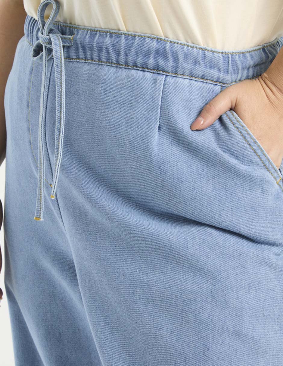 Jeans easy pant wide leg para mujer