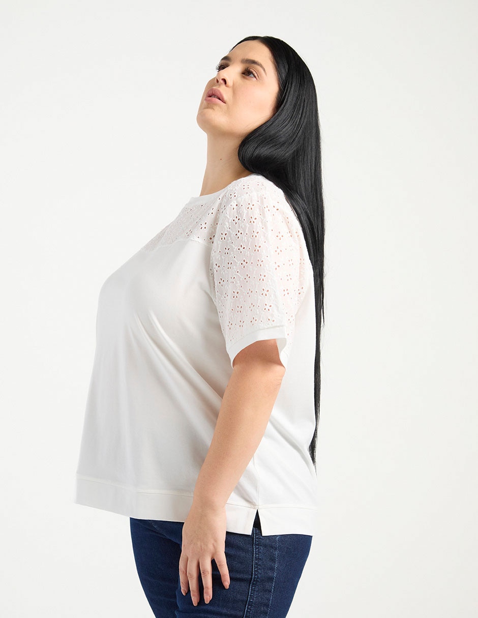 Playera manga corta Weekend Plus cuello redondo para mujer