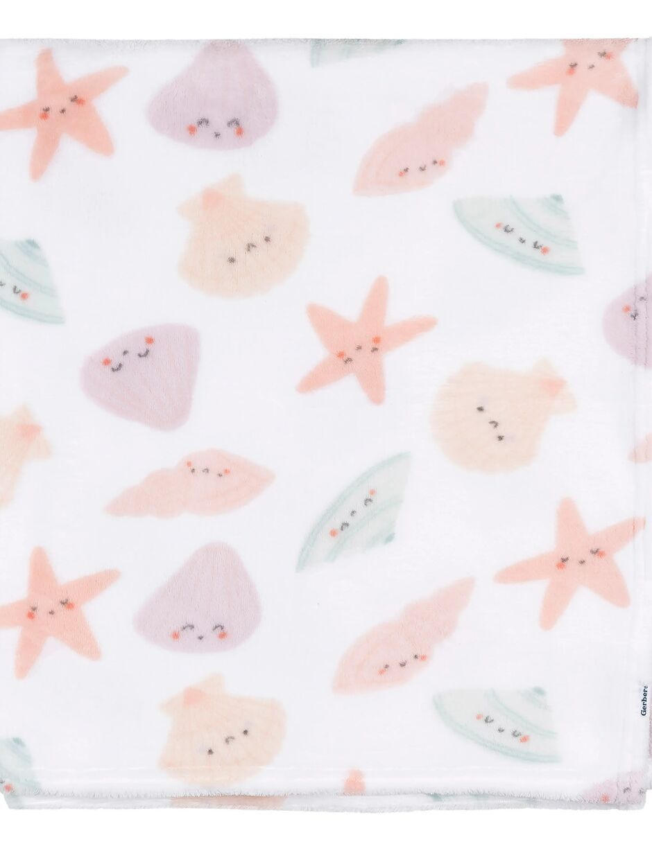 Cobertor Seashells estampado infantil
